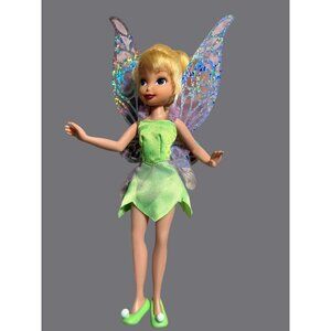 Disney Tinker Bell Doll With Glittery Wings and Green Dress